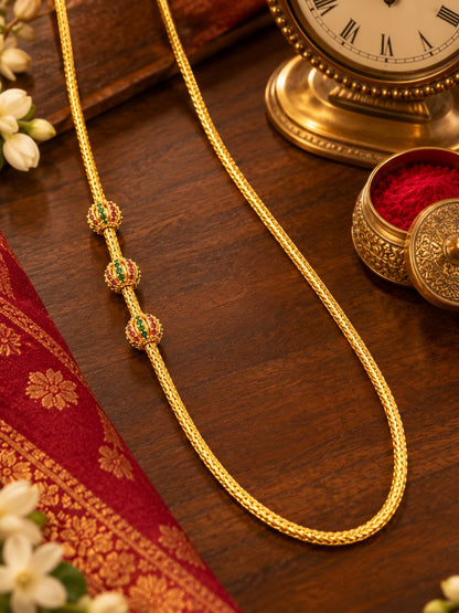Swarique Charulata Trio Mugappu MOP Chain