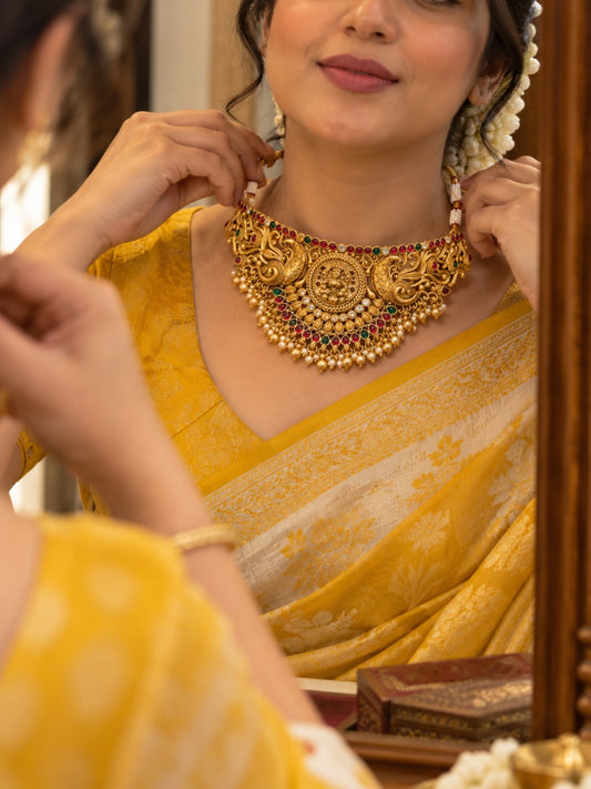 Swarique Lakshmi Temple Choker Set