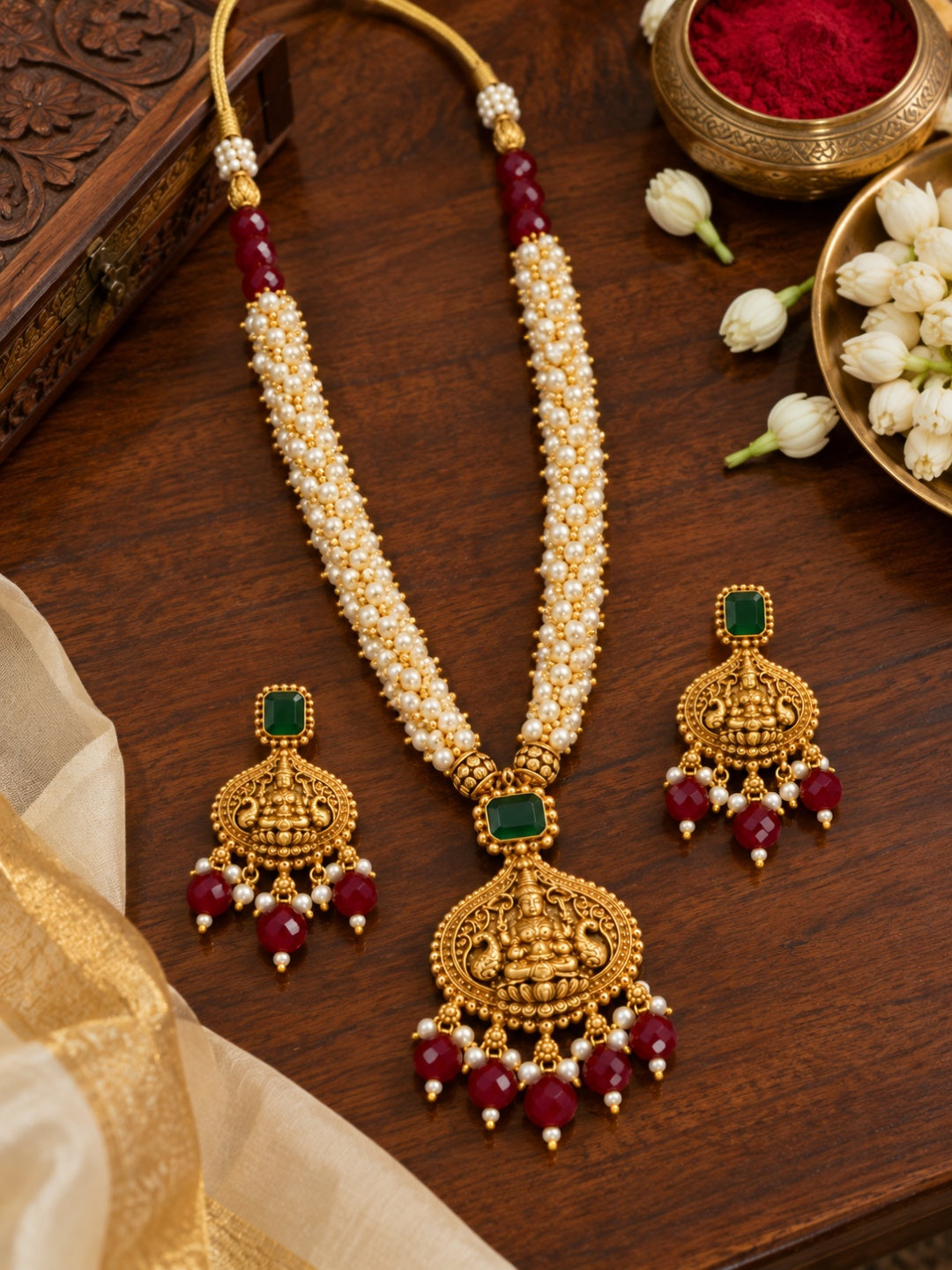 Swarique Lakshmi Shobha Pearl Necklace