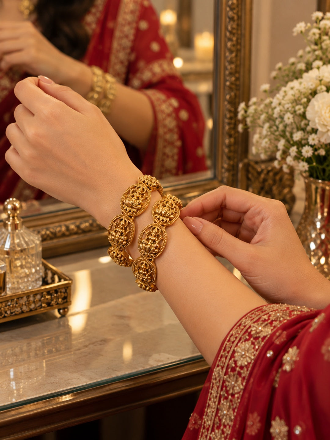 Swarique Lakshmi Vandana Bangles (Set of 2)