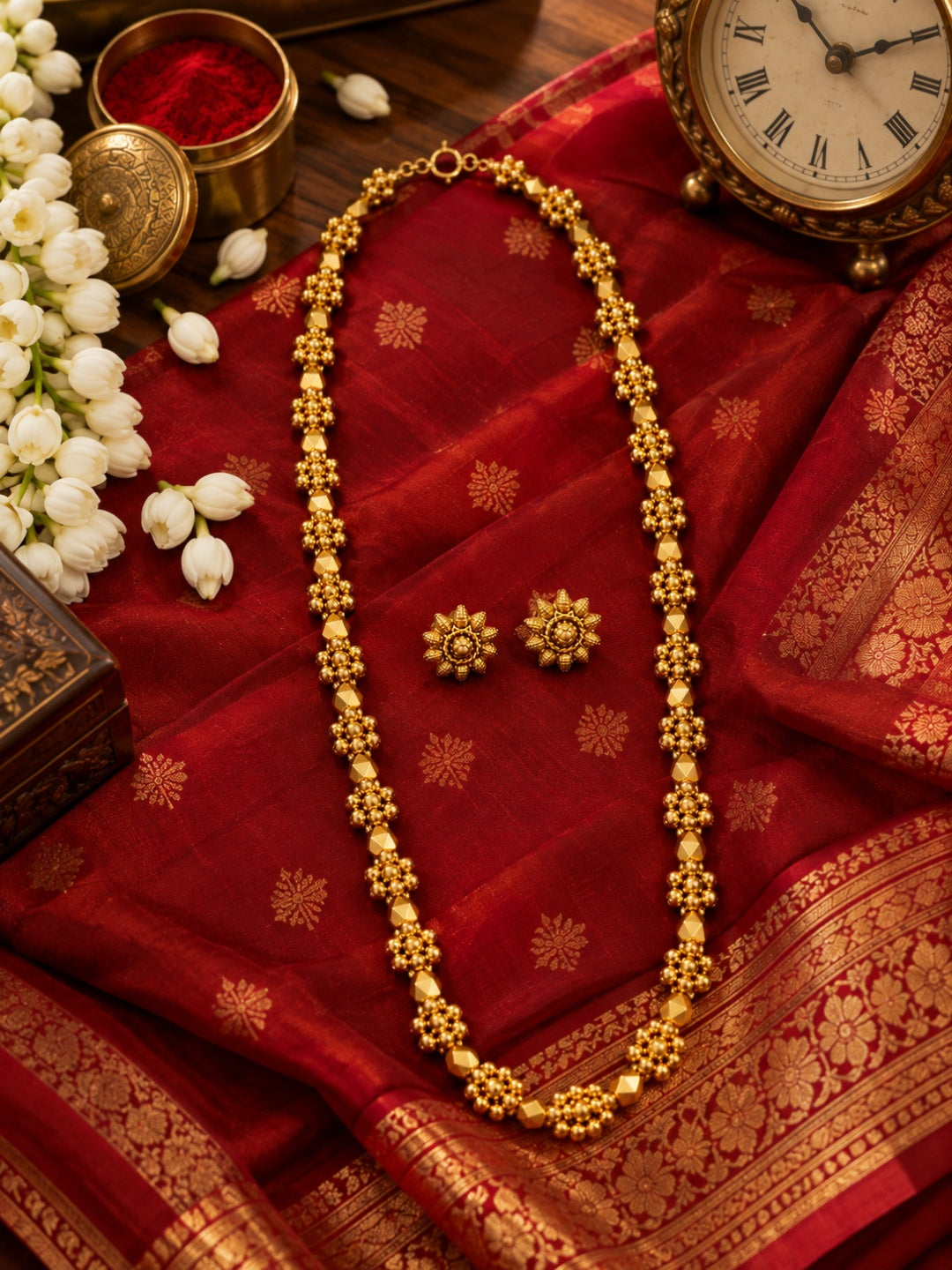 Swarique Kusumika Floral Necklace Set