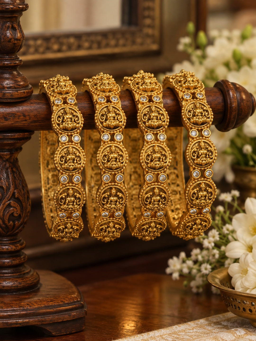 Swarique Vaibhavi Brass Bangles (Set of 2)