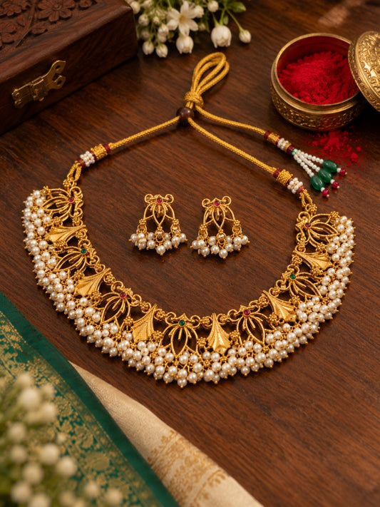 Swarique Pushpavali Pearl Choker Set