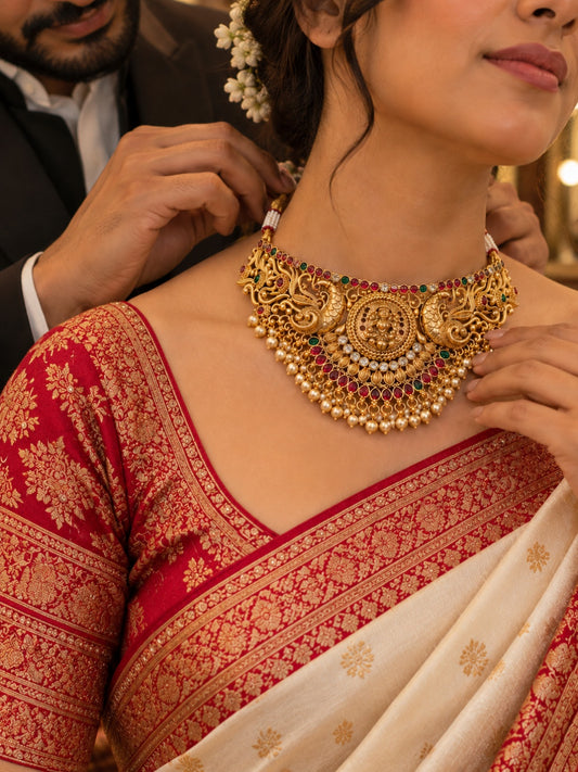 Swarique Lakshmi Temple Choker Set